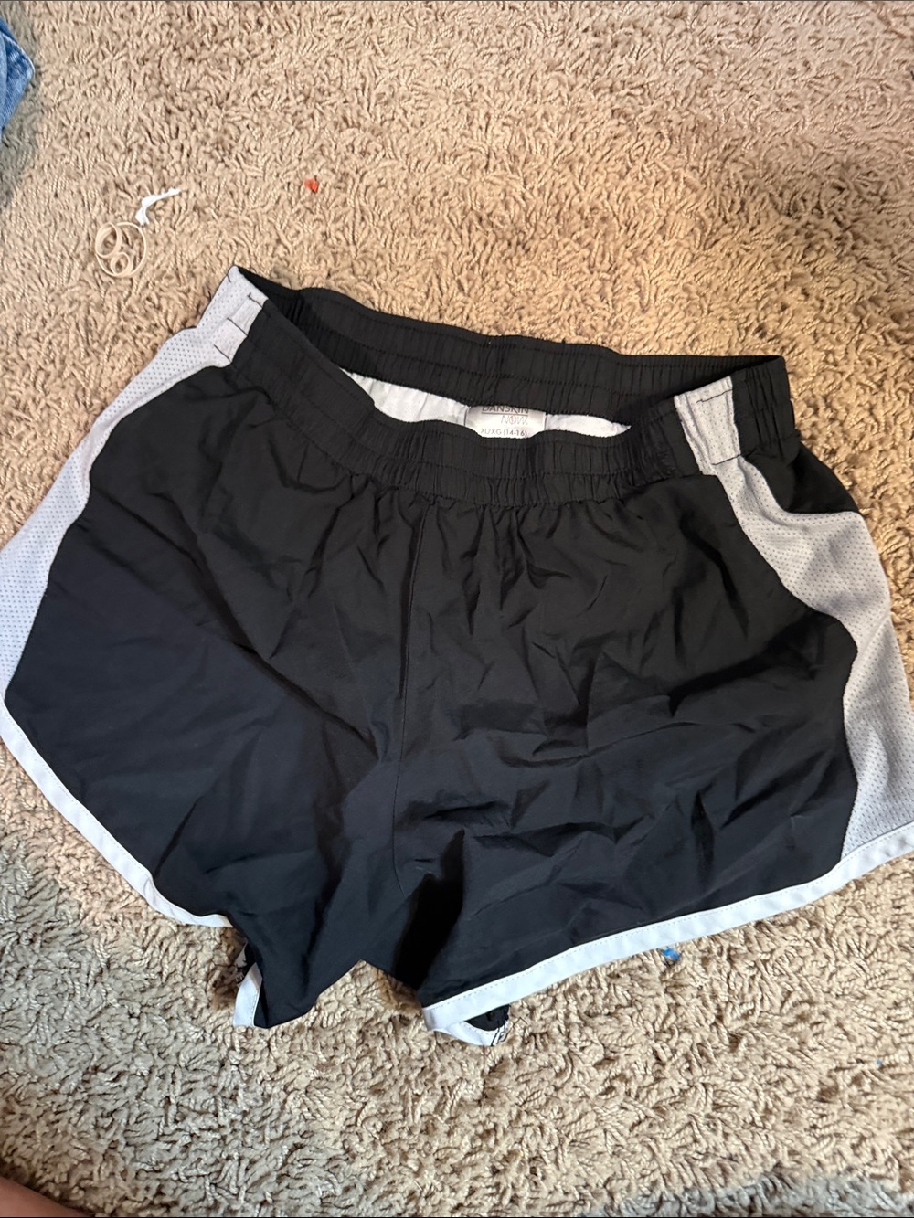 Danskin Now Black Athletic Shorts with Gray Panels